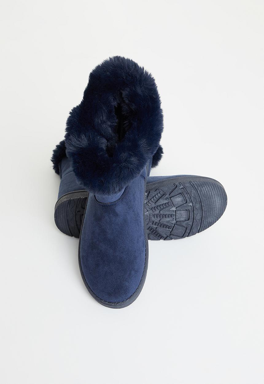 Jada - Faux shearling ankle boot - navy