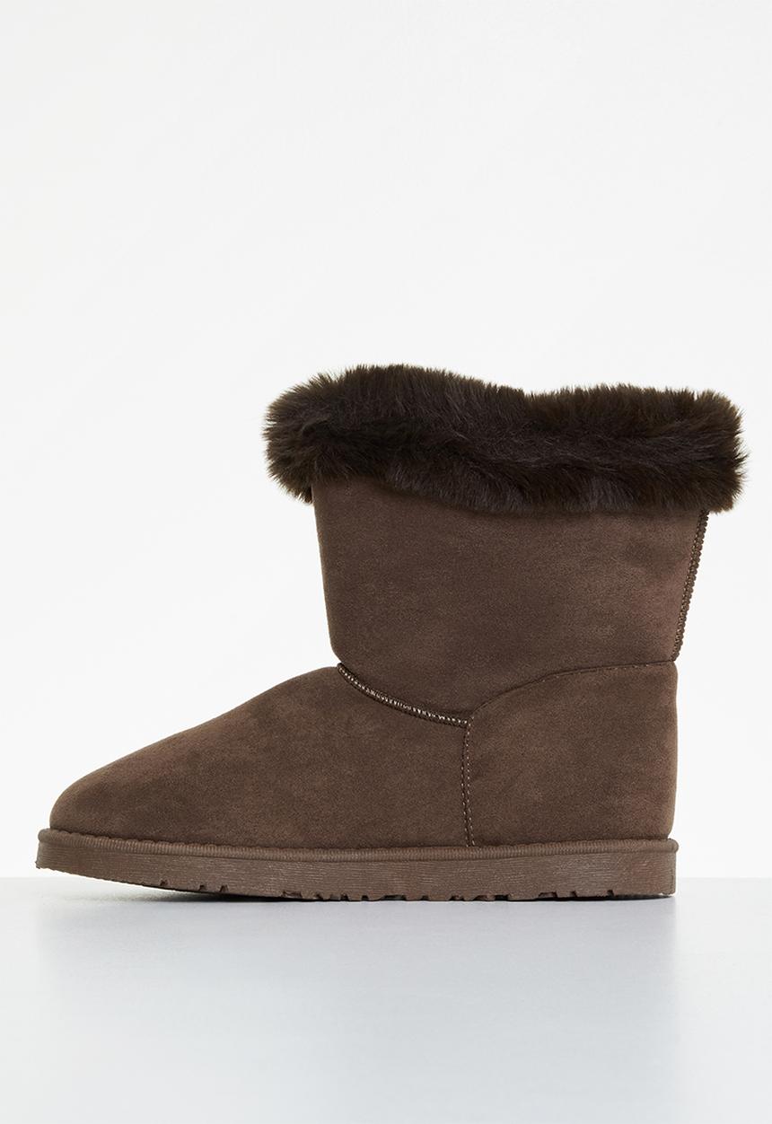 Jada - Faux shearling ankle boot - brown