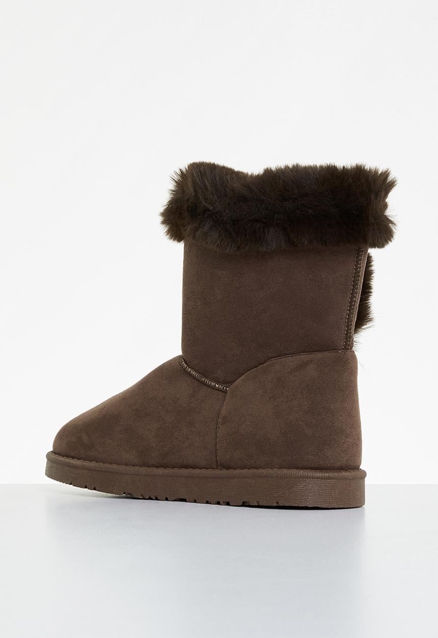 Jada - Faux shearling ankle boot - brown