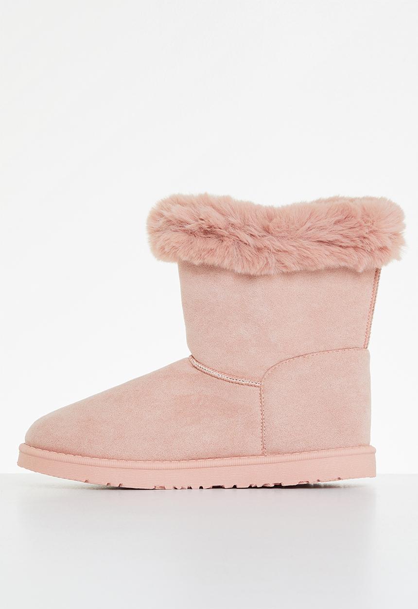 Jada - Faux shearling ankle boot - blush