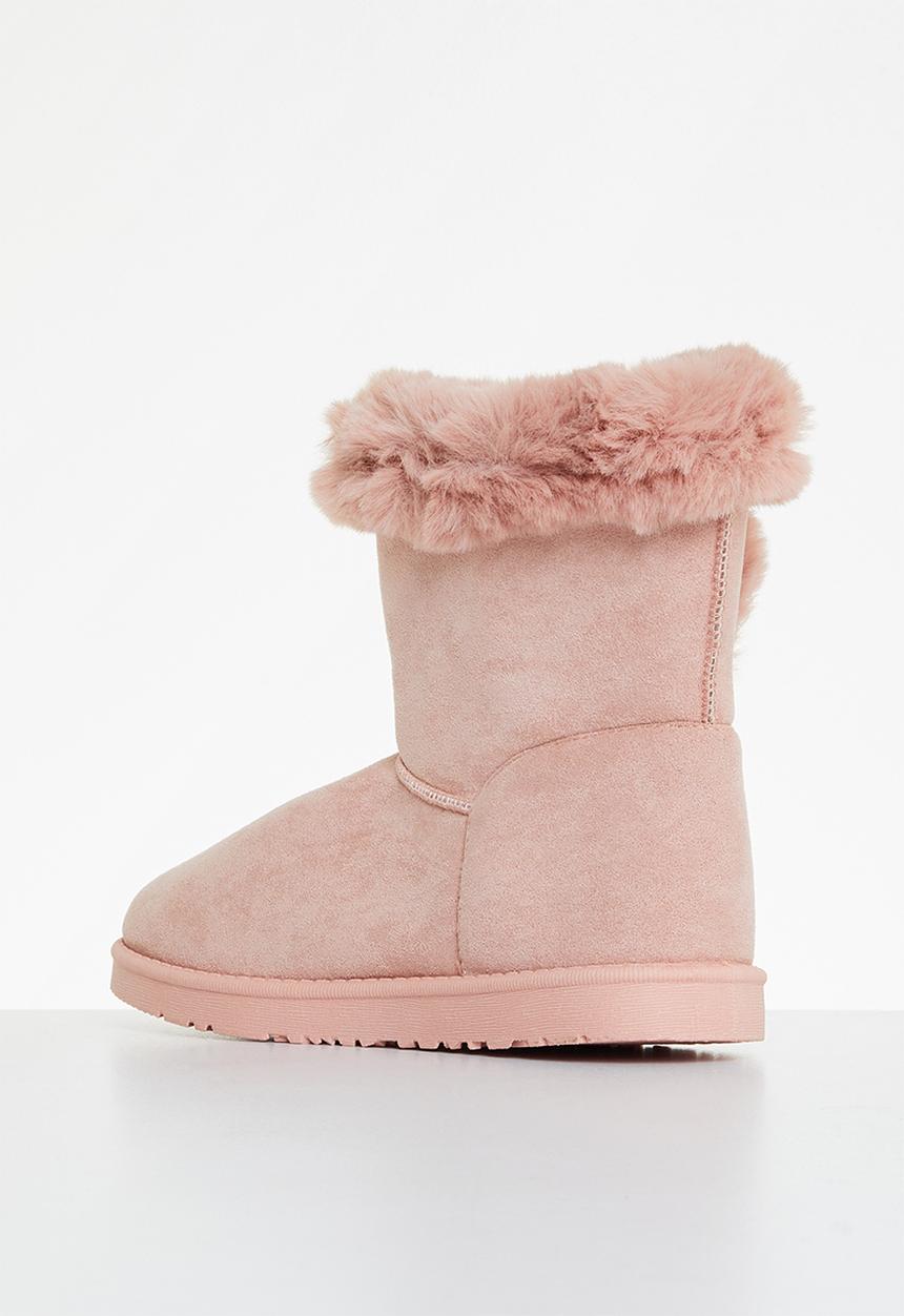 Jada - Faux shearling ankle boot - blush