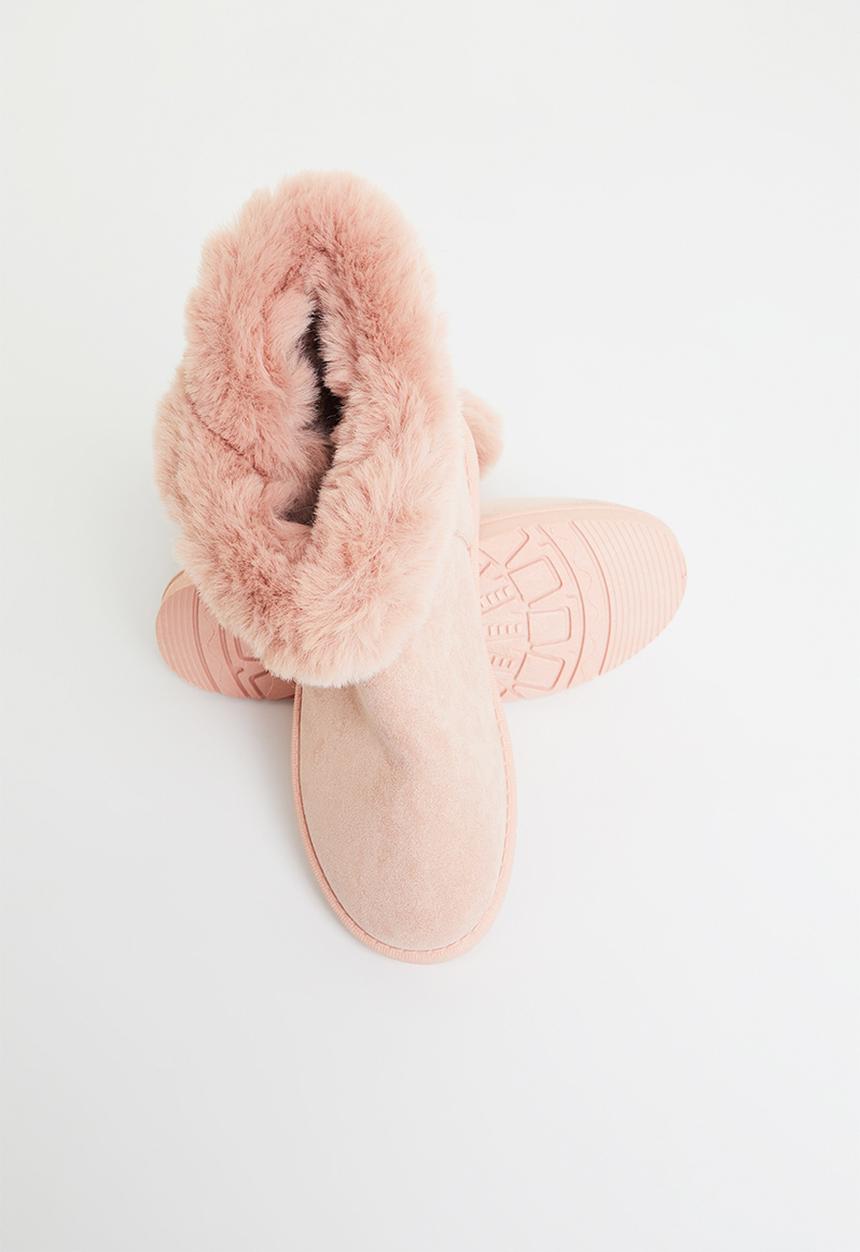 Jada - Faux shearling ankle boot - blush