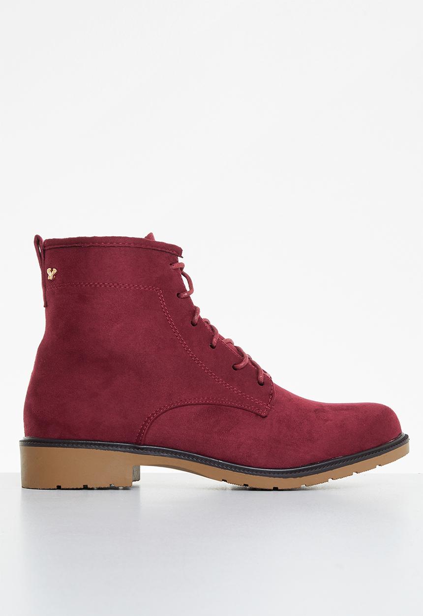 Butterfly Feet - Sussex 1 lace up ankle boot - burgundy