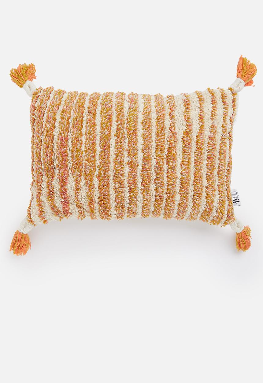 Sixth Floor - Willow tuft cushion cover - rust & cream