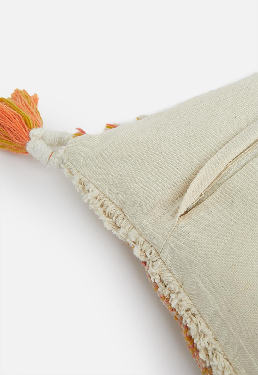 Sixth Floor - Willow tuft cushion cover - rust & cream