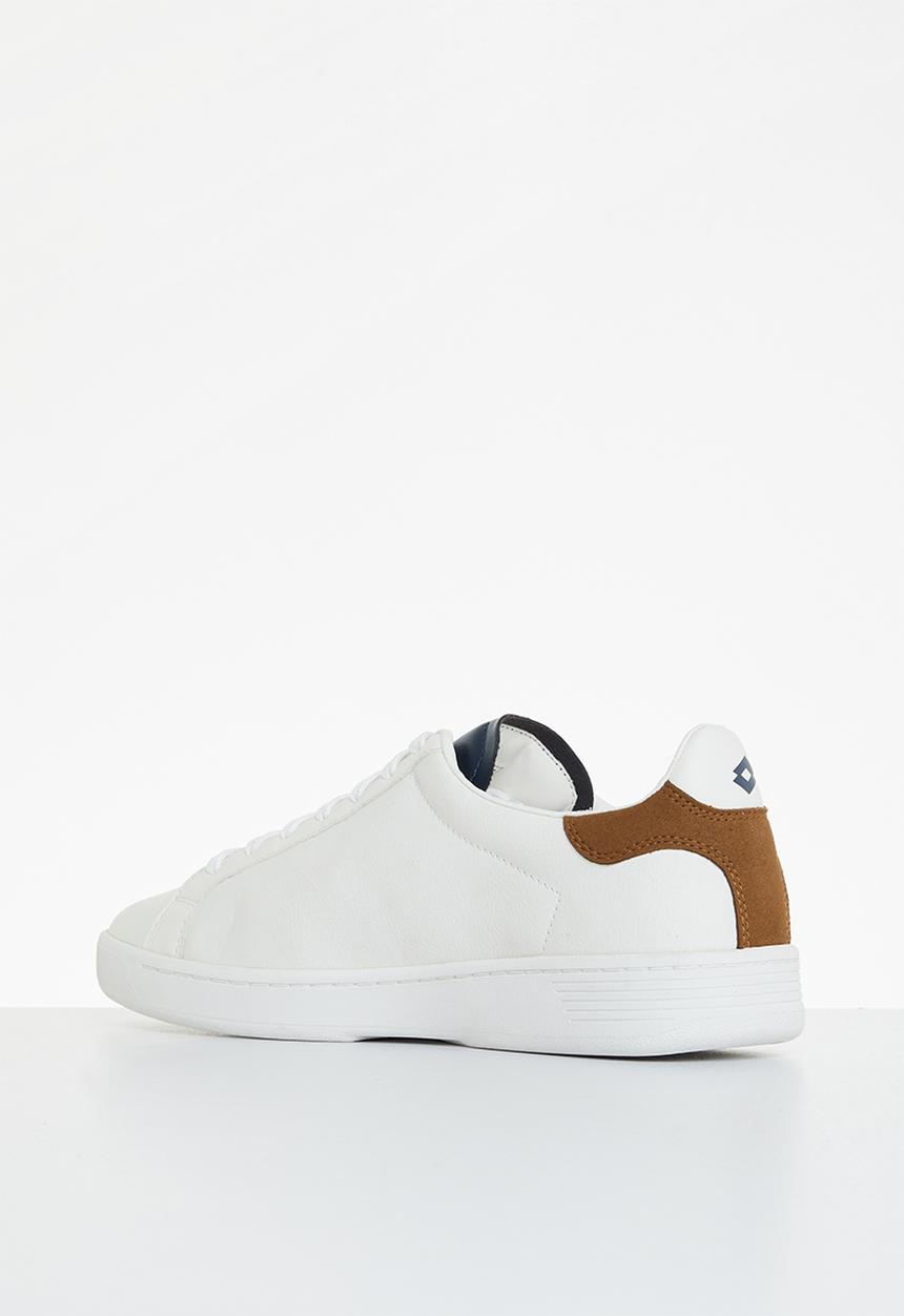 lotto - 1973 evo v - all white/dress blue/rubber brown