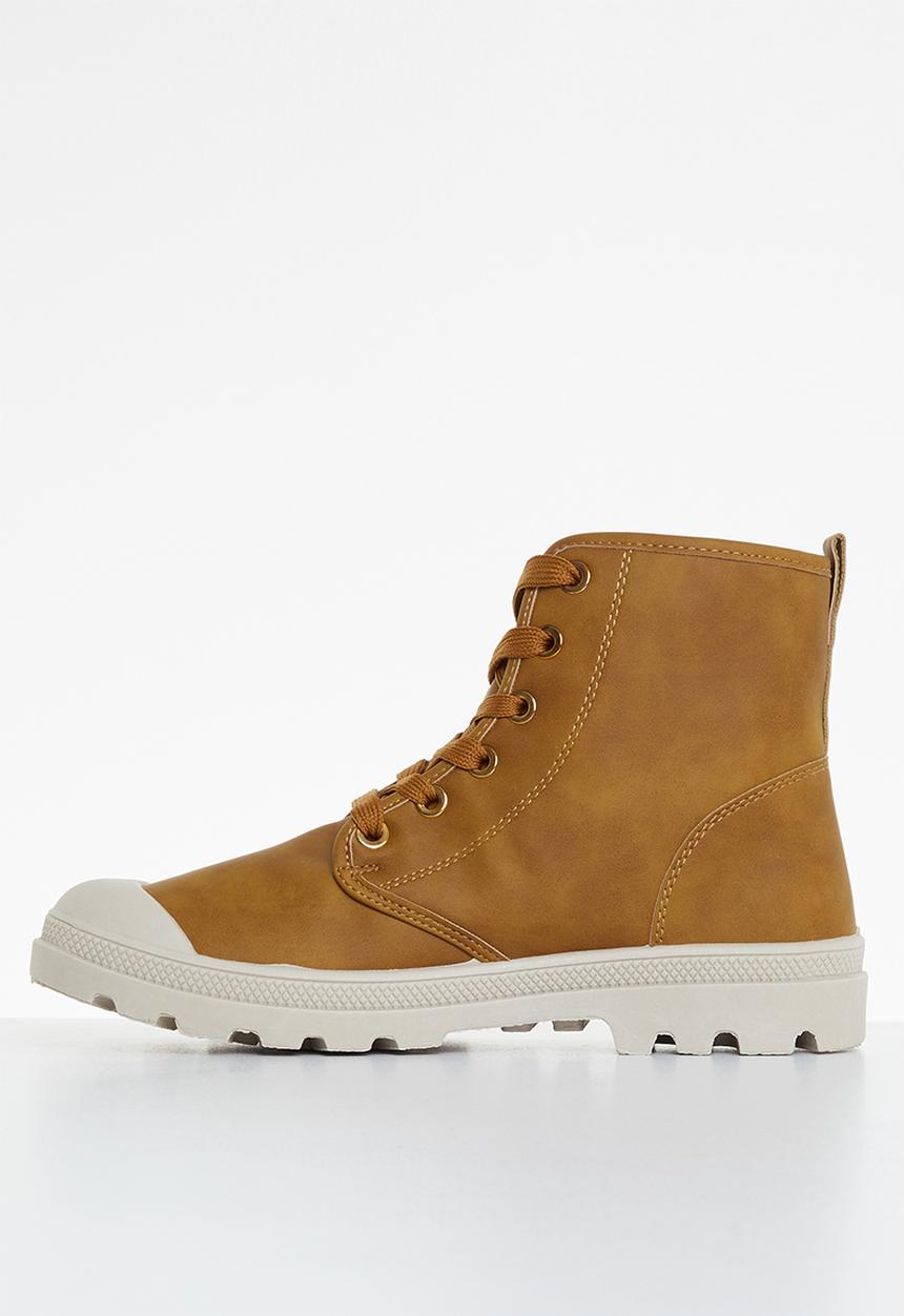 Tom Tom - Chunky lace-up ankle boot - tan