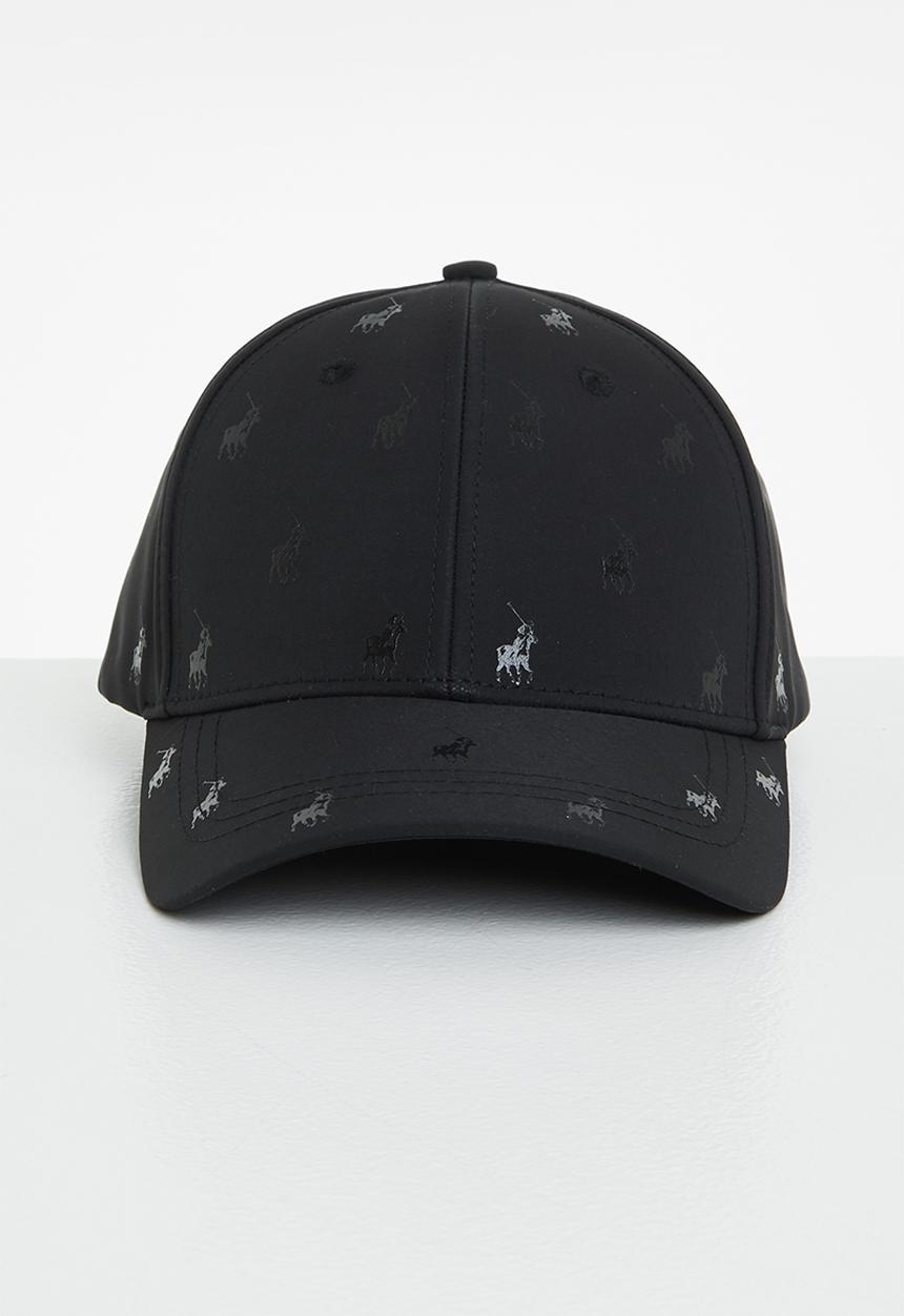 POLO - 6 panel monogram peak - black