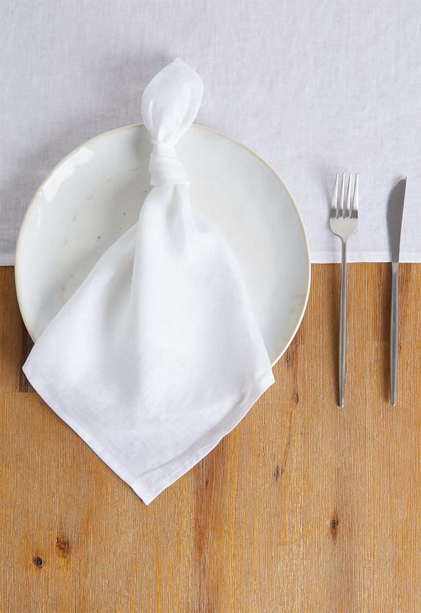 Sixth Floor - Suri linen napkin set of 4 - white