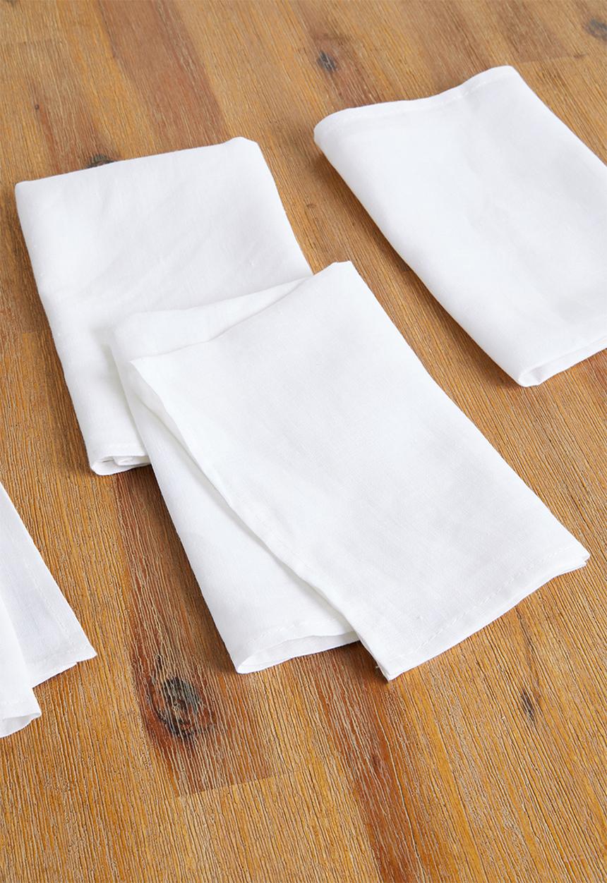 Sixth Floor - Suri linen napkin set of 4 - white