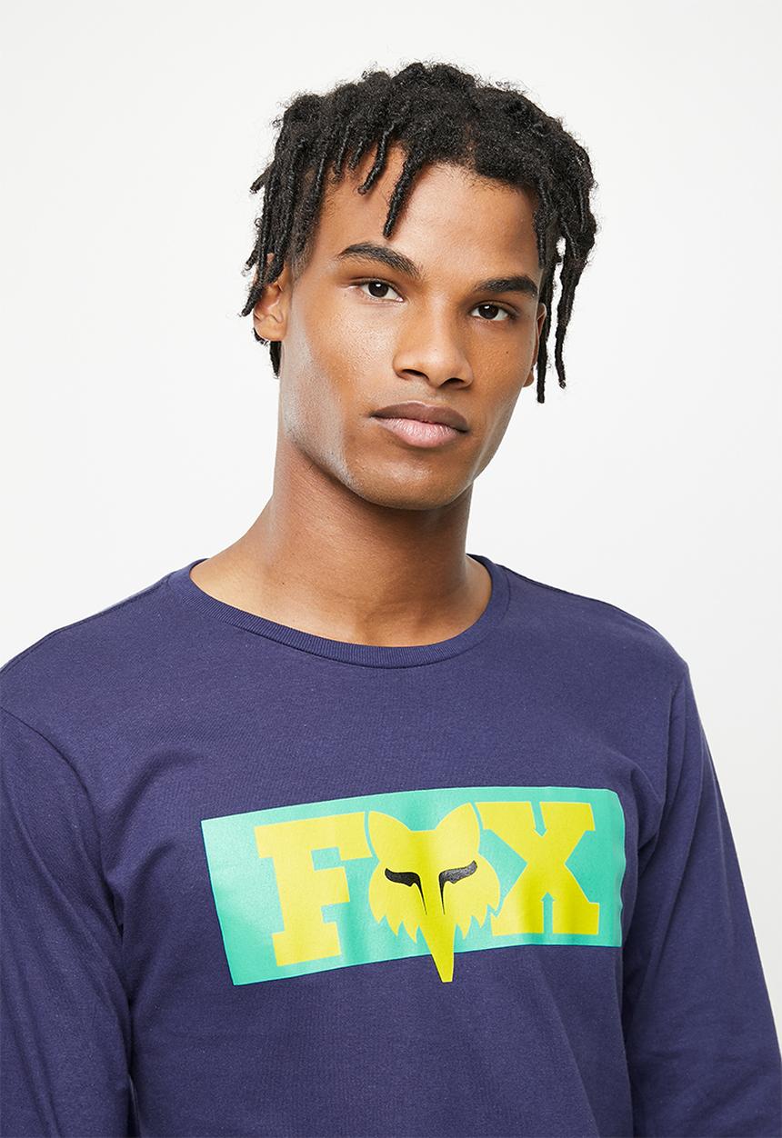 Fox - fox bar X  long sleeve tee- navy