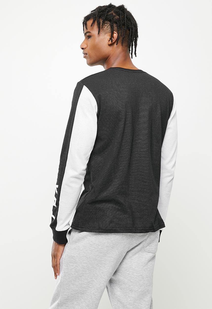 Fox - merz airline long sleeve tee - black & white