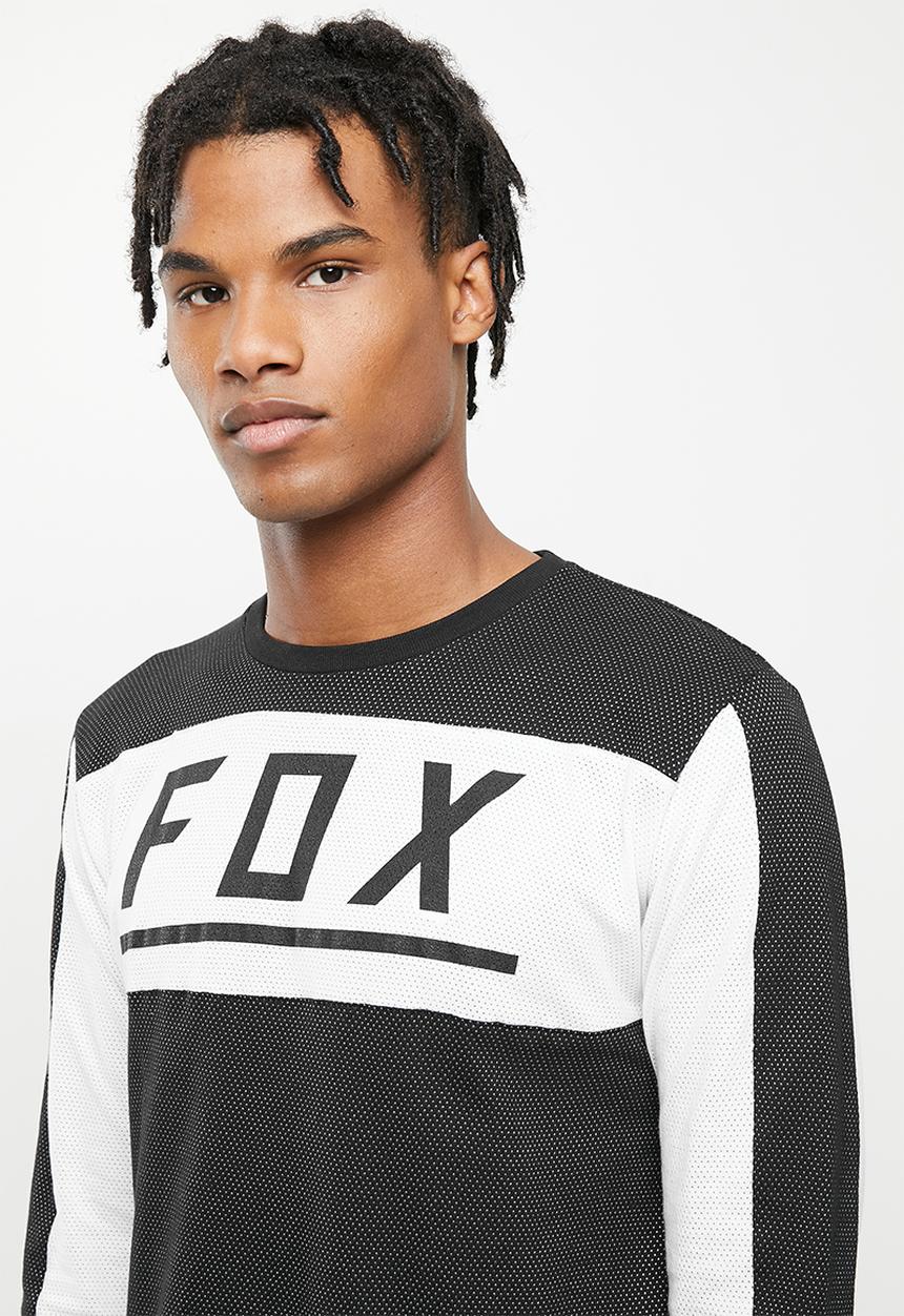 Fox - merz airline long sleeve tee - black & white