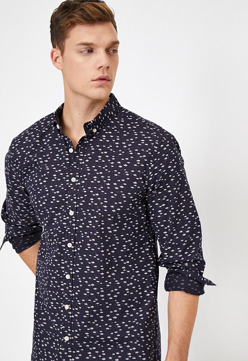 Koton - James patterned long sleeve shirt - blue-figured