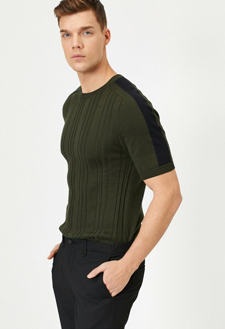 Koton - Carl short sleeve knit - khaki