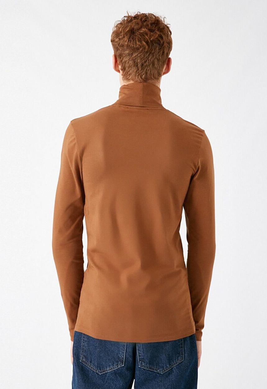 Koton - Kev roll neck long sleeve tee - brown