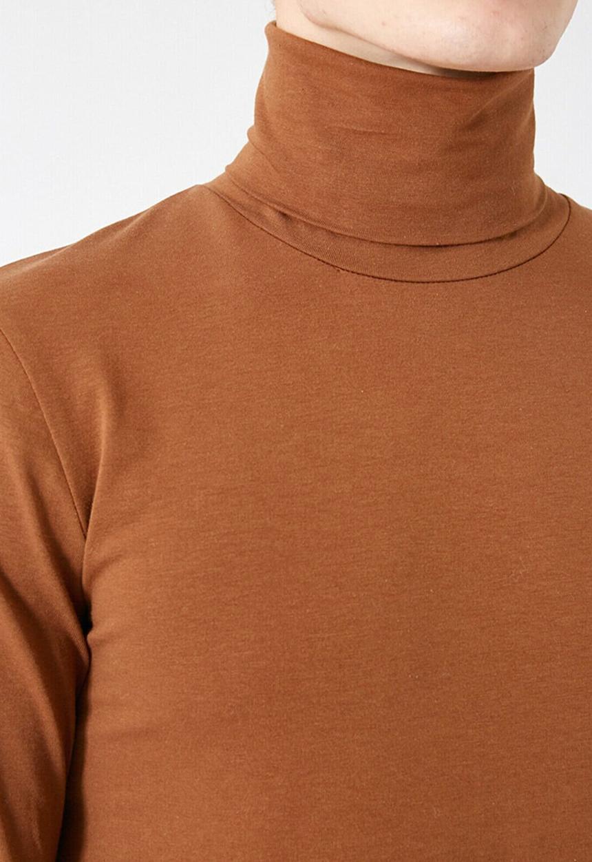 Koton - Kev roll neck long sleeve tee - brown