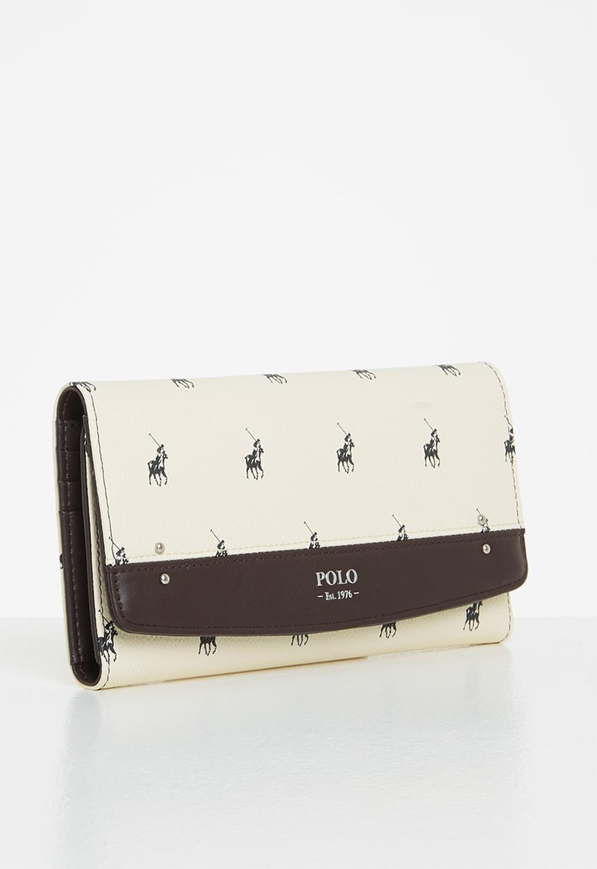 POLO - New classic slim trifold purse - cream
