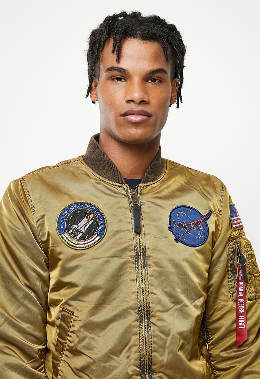 Alpha Industries - Ma-1 vf nasa battlewash - green & orange