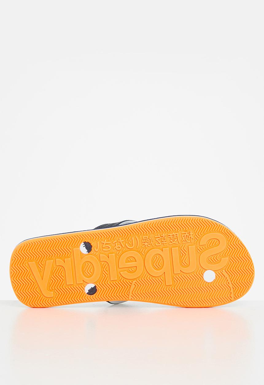 Superdry. - Classic scuba flip-flop - navy & orange