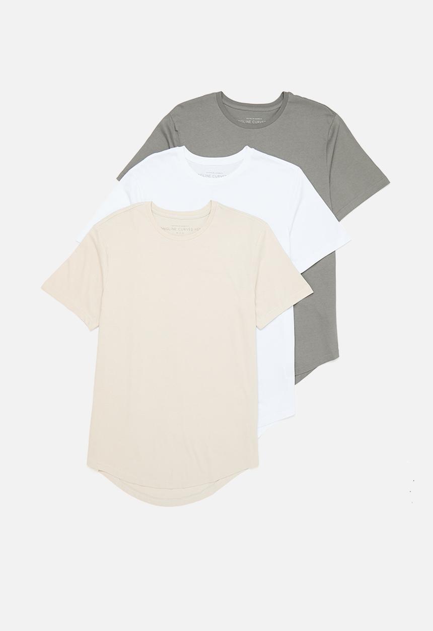 Cotton On - Essential longline scoop tee 3 pack -  multi 