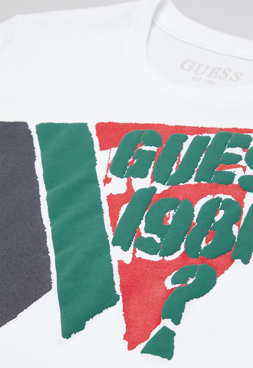 GUESS - Long sleeve guess triangle tee - pure white