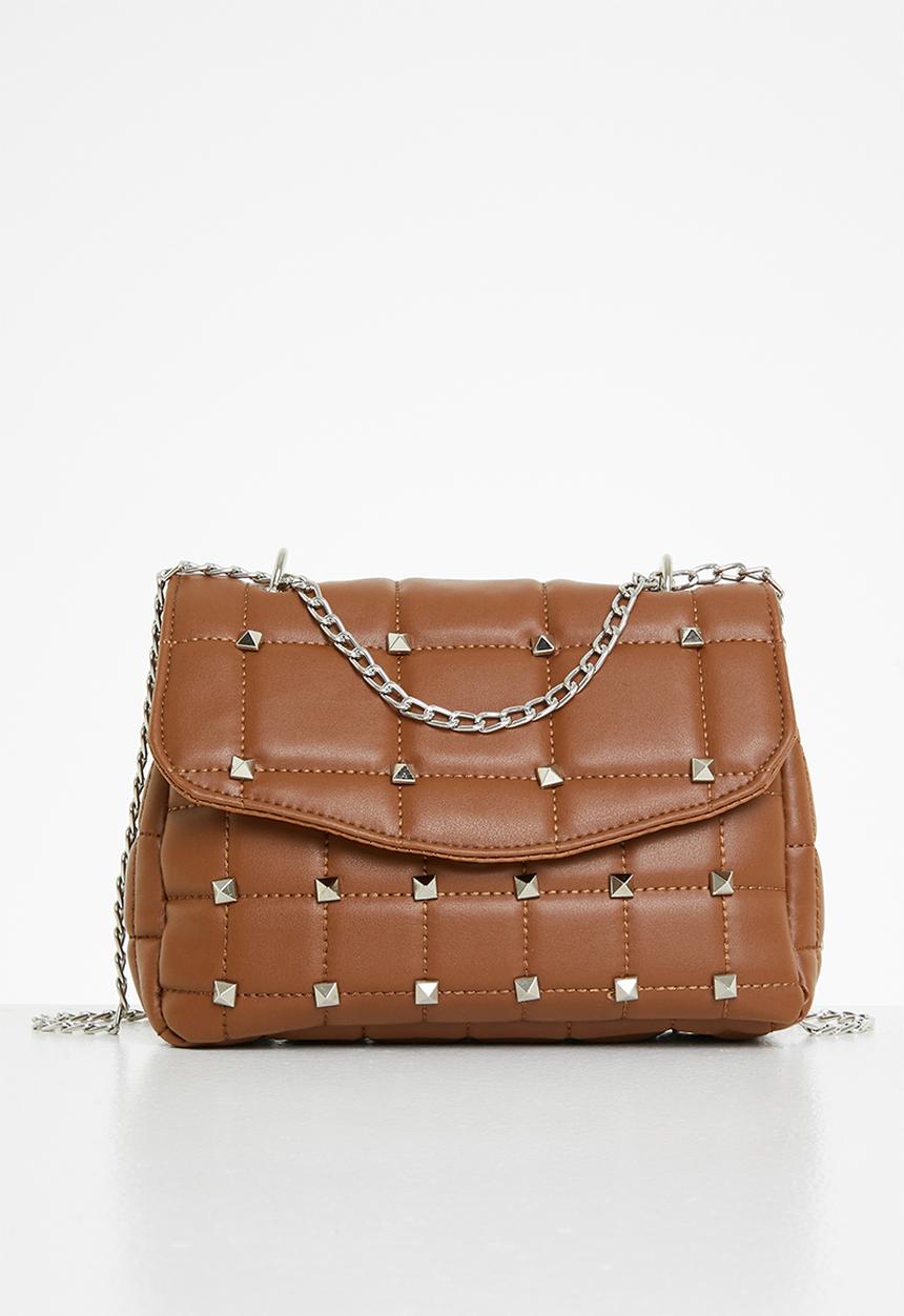 Trendyol - Studded quilted cross body bag - brown