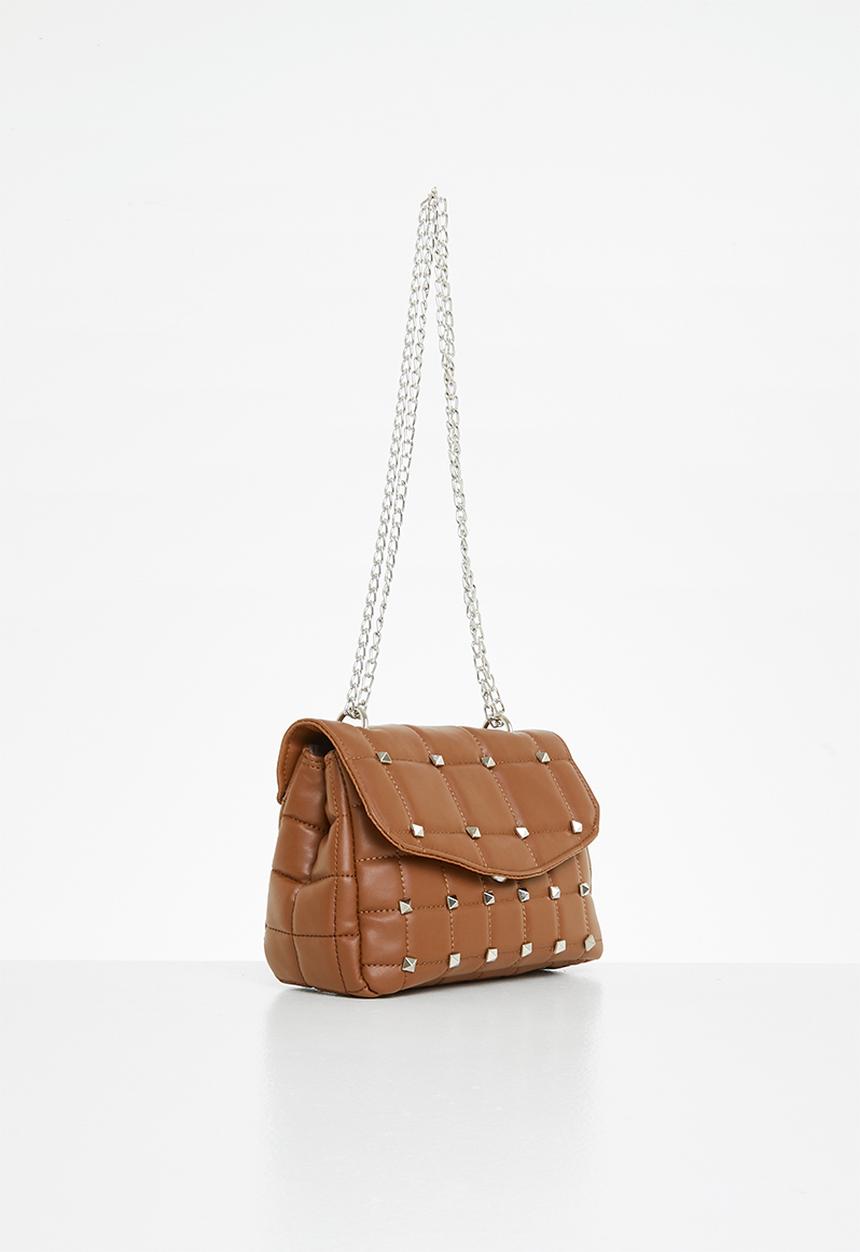 Trendyol - Studded quilted cross body bag - brown