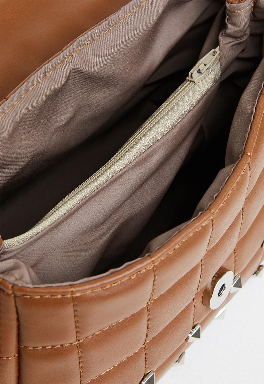 Trendyol - Studded quilted cross body bag - brown