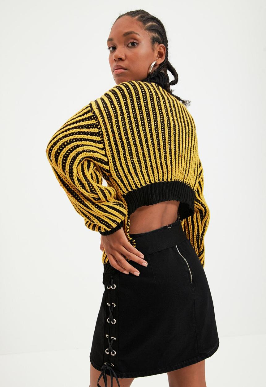 Trendyol - Turtleneck knitwear sweater  - yellow