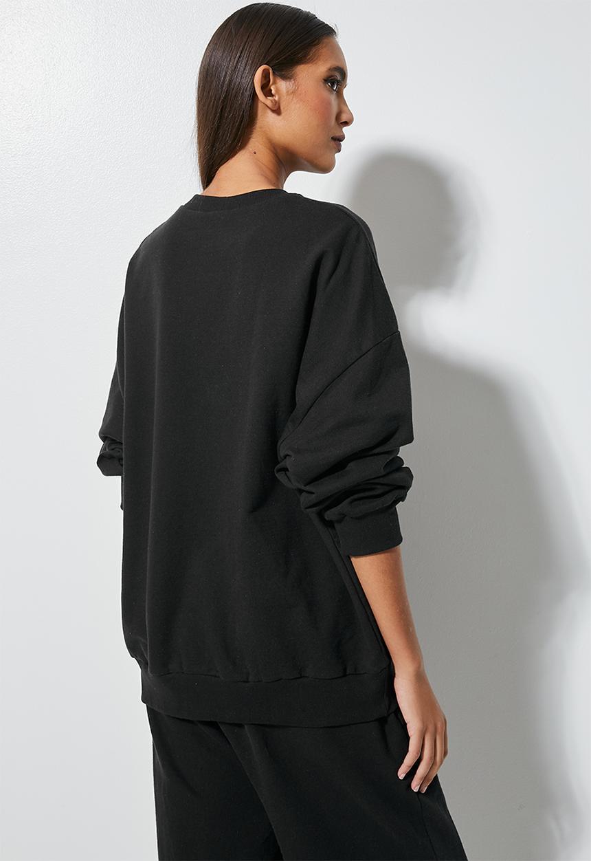 Superbalist - Slouch crew neck - black