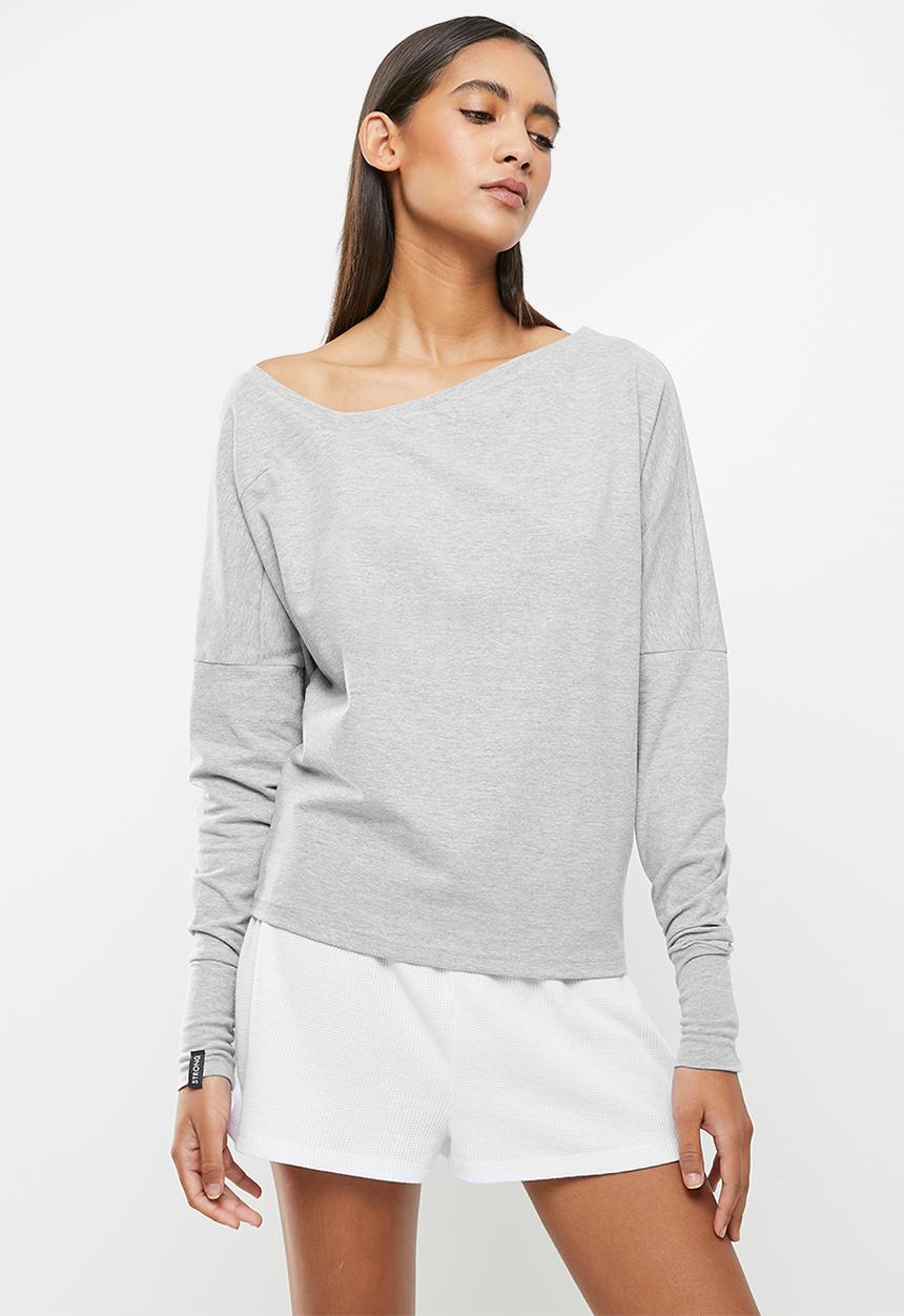 STRONG by T-Shirt Bed Co. - Cold shoulder longsleeve tee - grey