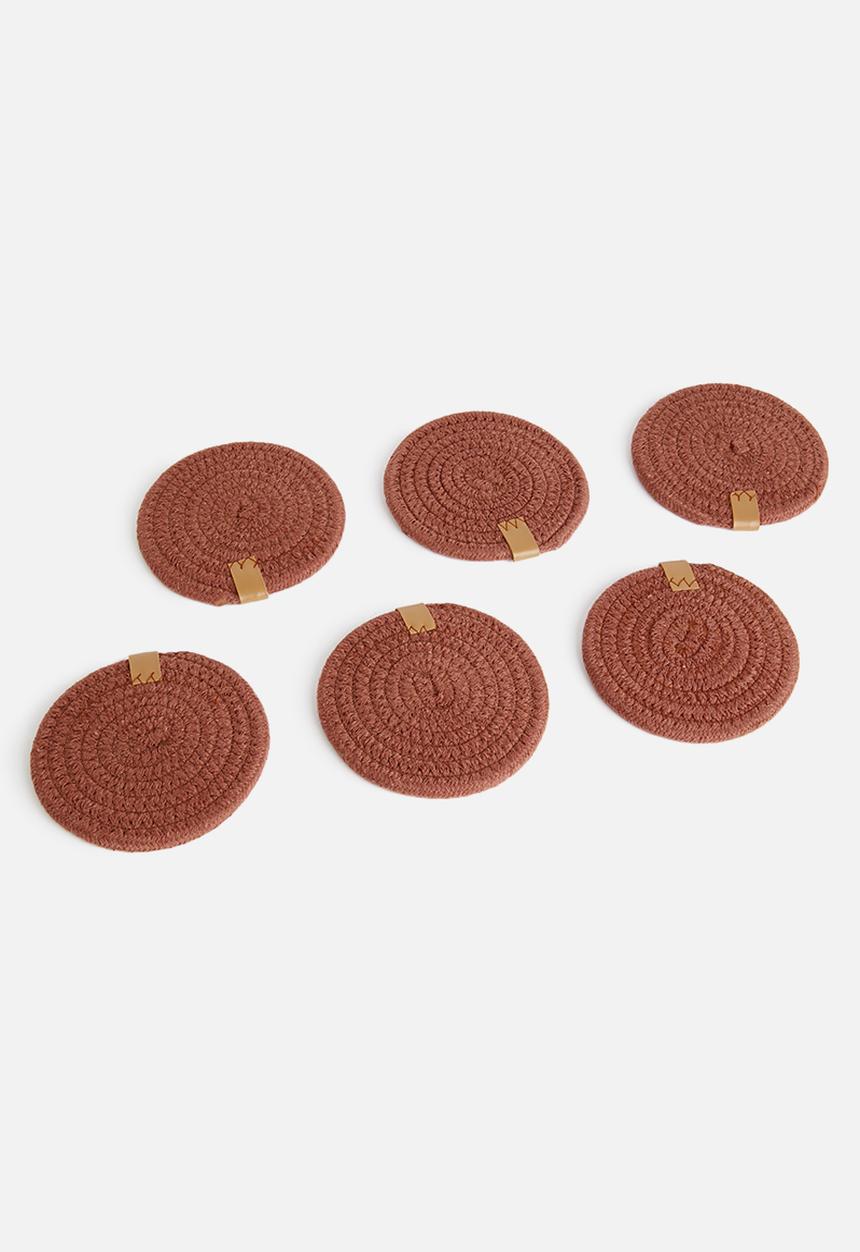 Sixth Floor - Dipuo rope coaster set of 6 - desert rose