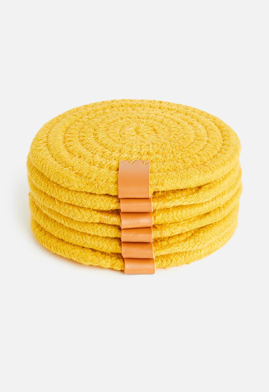 Sixth Floor - Dipuo rope coaster set of 6 - Sunshine