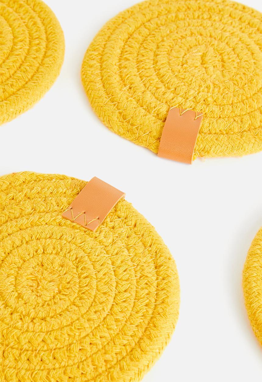 Sixth Floor - Dipuo rope coaster set of 6 - Sunshine
