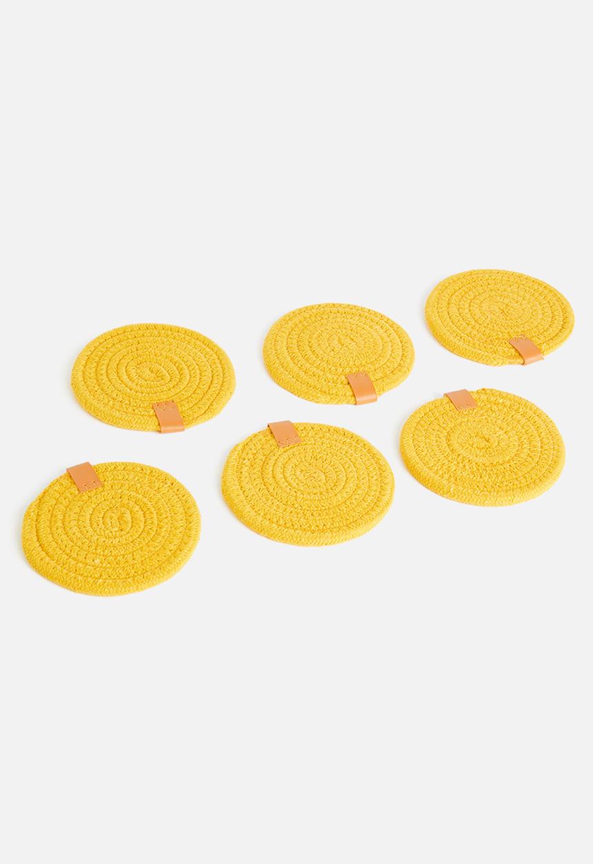 Sixth Floor - Dipuo rope coaster set of 6 - Sunshine