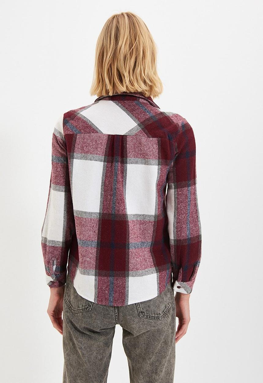 Trendyol - Plaid shirt - burgundy
