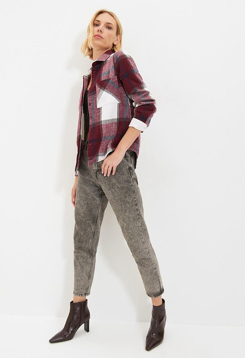Trendyol - Plaid shirt - burgundy