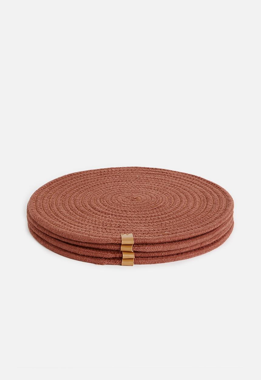 Sixth Floor - Dipuo rope placemat set of 4-desert rose