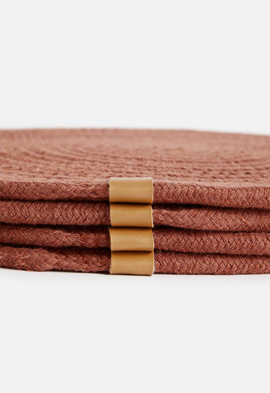 Sixth Floor - Dipuo rope placemat set of 4-desert rose