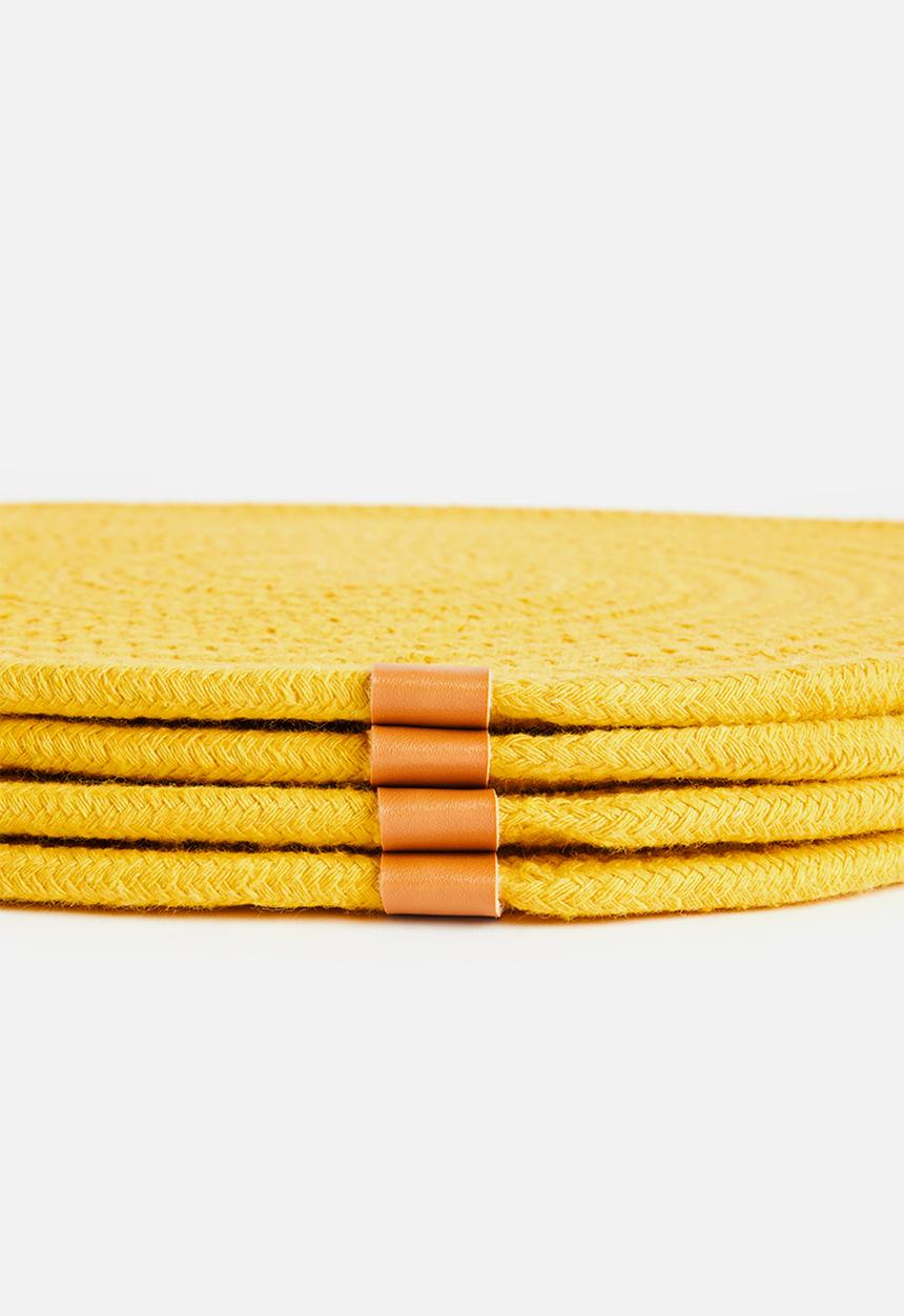 Sixth Floor - Dipuo rope placemat set of 4-sunshine