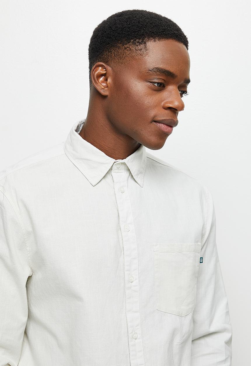 Lark & Crosse - Regular fit textured shirt - light grey