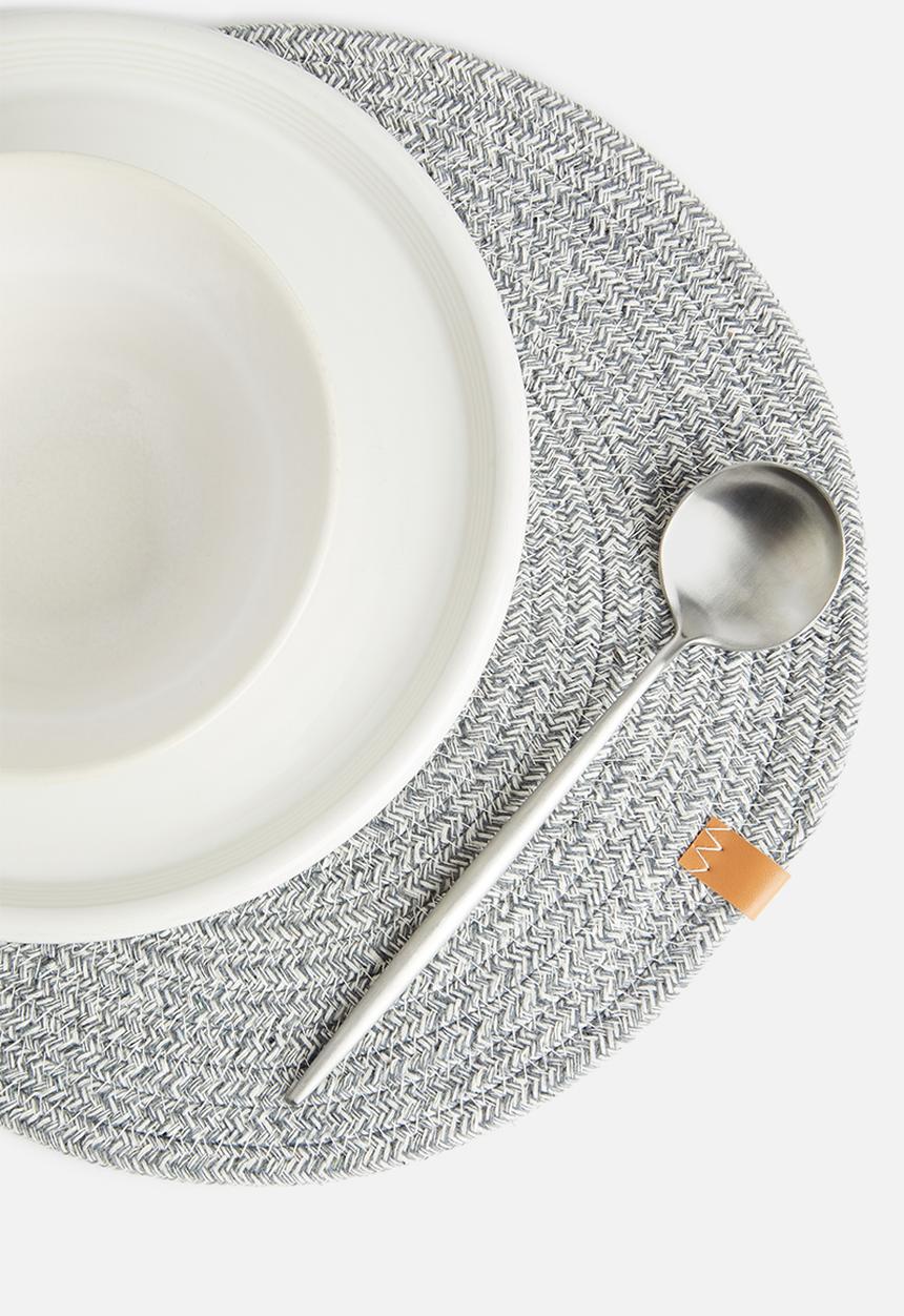 Sixth Floor - Dipuo rope placemat set of 4-Dove grey