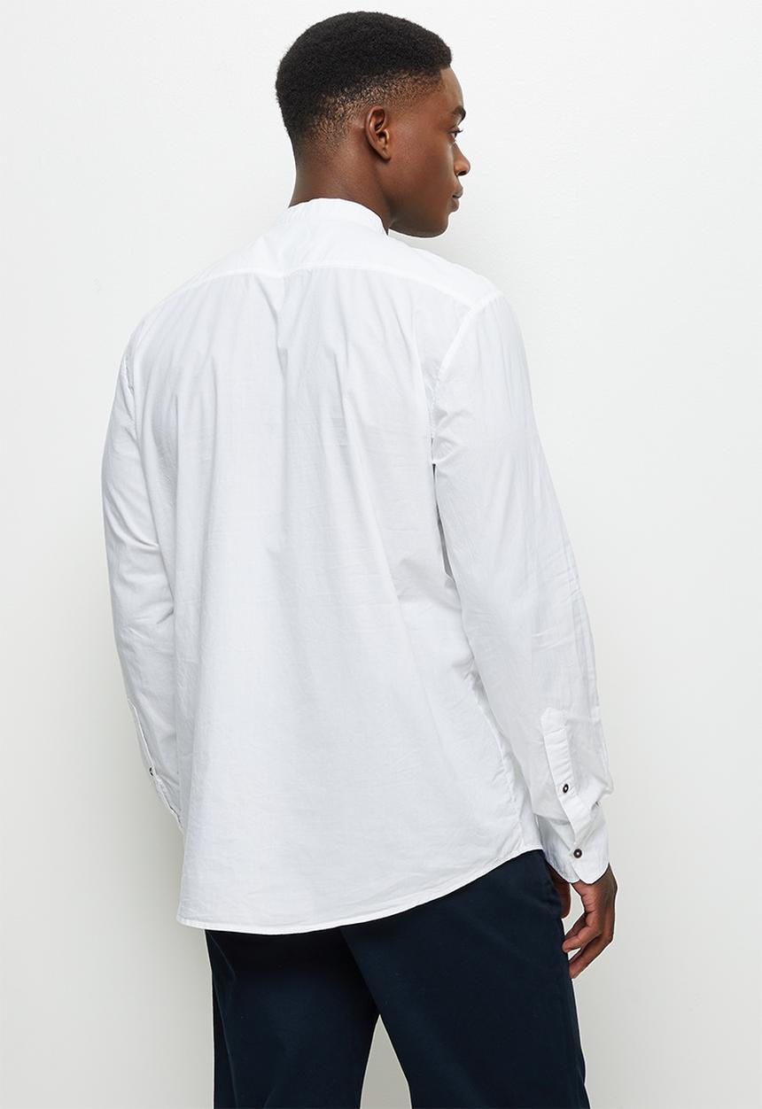 Lark & Crosse - Regular fit notch neck shirt - white