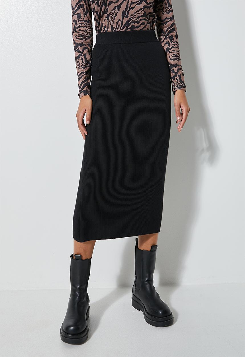 Superbalist - Knitwear column midi skirt - black