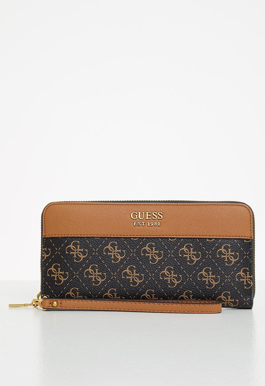 GUESS - Katey slg large zip around - black & brown