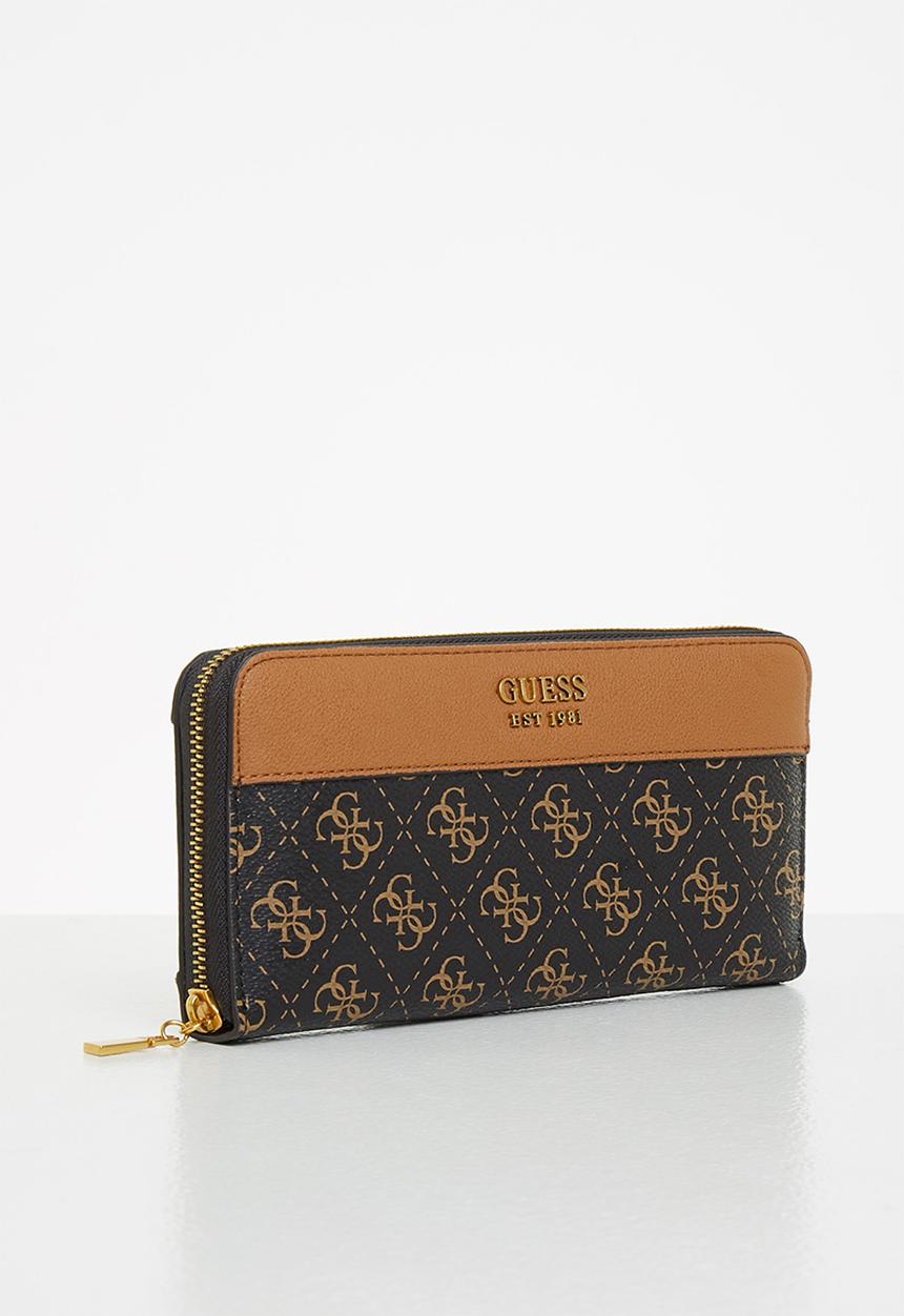 GUESS - Katey slg large zip around - black & brown