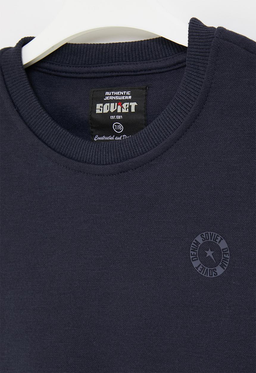 SOVIET - B mesa-2 crew neck sweat top - navy
