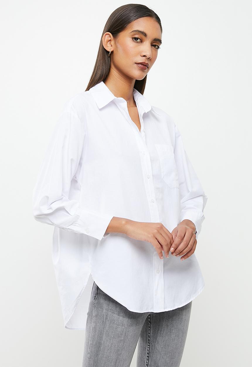 Trendyol - Boyfriend shirt - white