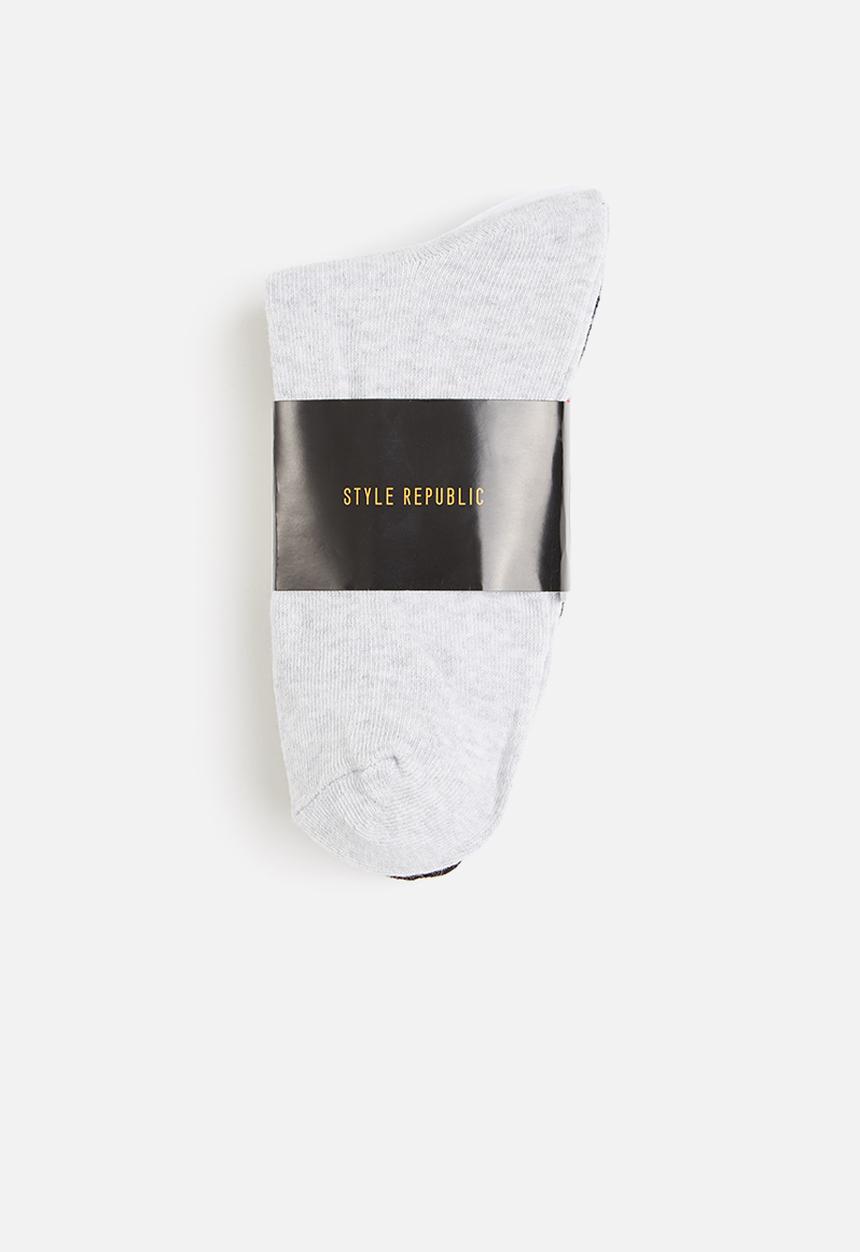 STYLE REPUBLIC - 3-pack branded ankle socks - multi 